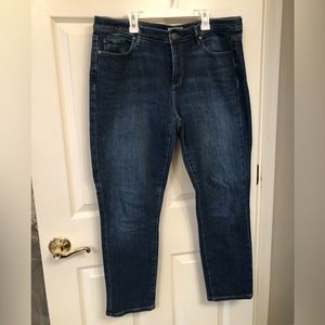 Ankle length straight leg jeans